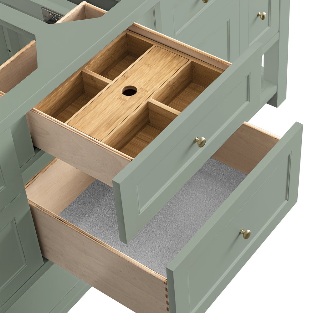 James Martin - Breckenridge 72" Double Vanity, Smokey Celadon, w/ 3 CM Phantome Eclos Top - 330-V72-SC-3PHT view 14