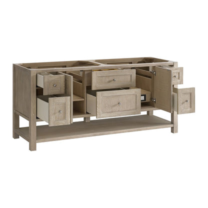 James Martin - Breckenridge 72" Double Vanity, Whitewashed Oak w/ 3 CM Carrara White Marble Top - 330-V72-WWO-3CAR view 8