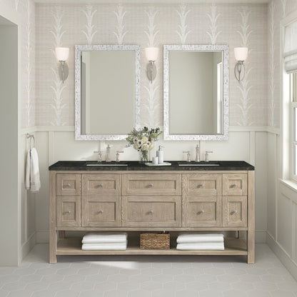 James Martin - Breckenridge 72" Double Vanity, Whitewashed Oak, w/ 3 CM Phantome Eclos Top - 330-V72-WWO-3PHT view 3