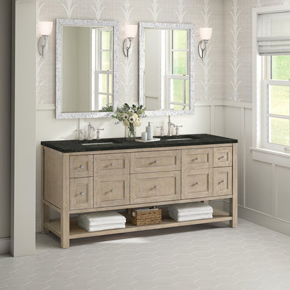 James Martin - Breckenridge 72" Double Vanity, Whitewashed Oak, w/ 3 CM Phantome Eclos Top - 330-V72-WWO-3PHT view 4