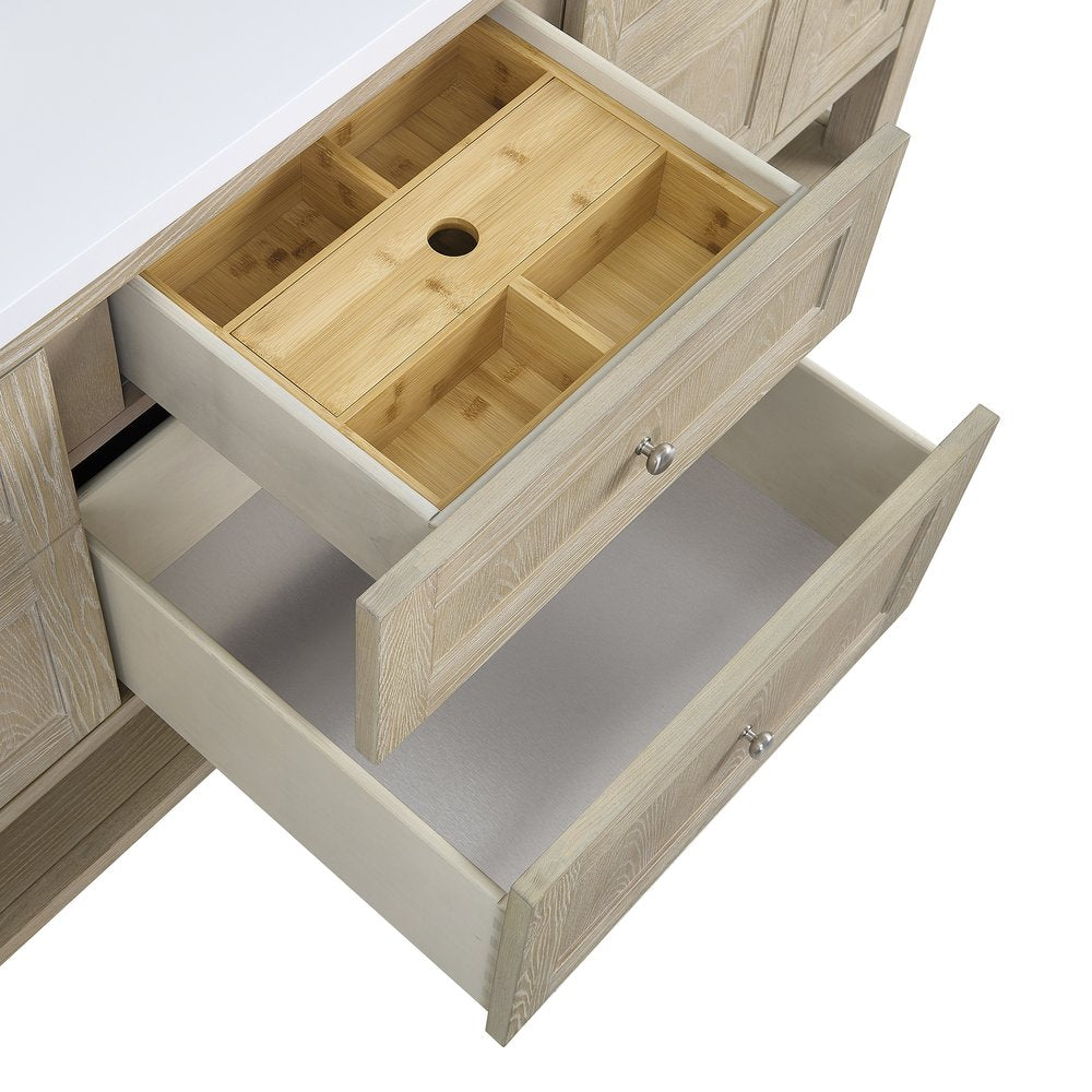 James Martin - Breckenridge 72" Double Vanity, Whitewashed Oak, w/ 3 CM Phantome Eclos Top - 330-V72-WWO-3PHT view 13