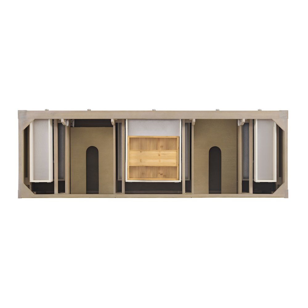 James Martin - Breckenridge 72" Double Vanity, Whitewashed Oak w/ 3 CM White Zeus Silestone Top - 330-V72-WWO-3WZ view 5
