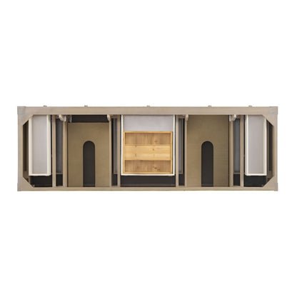 James Martin - Breckenridge 72" Double Vanity, Whitewashed Oak w/ Single Hole 3 CM White Zeus Silestone Top & Backsplash - 330-V72-WWO-1WZ view 4
