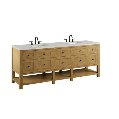 James Martin - Breckenridge 84" Double Vanity, Light Natural Oak w/ 3 CM Eternal Jasmine Pearl Top - 330-V84-LNO-3EJP view 9