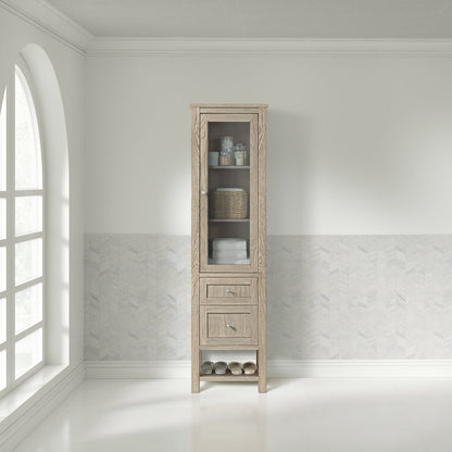 James Martin - Breckenridge Linen Cabinet, Whitewashed Oak - 330-LC-WWO view 3