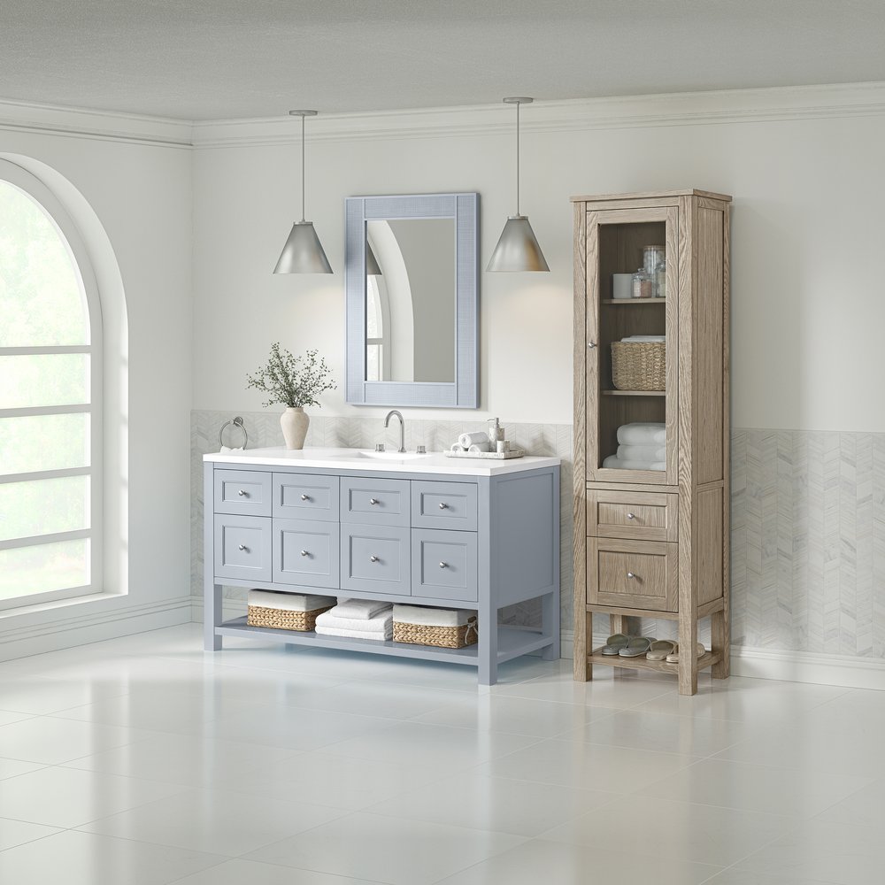 James Martin - Breckenridge Linen Cabinet, Whitewashed Oak - 330-LC-WWO view 7