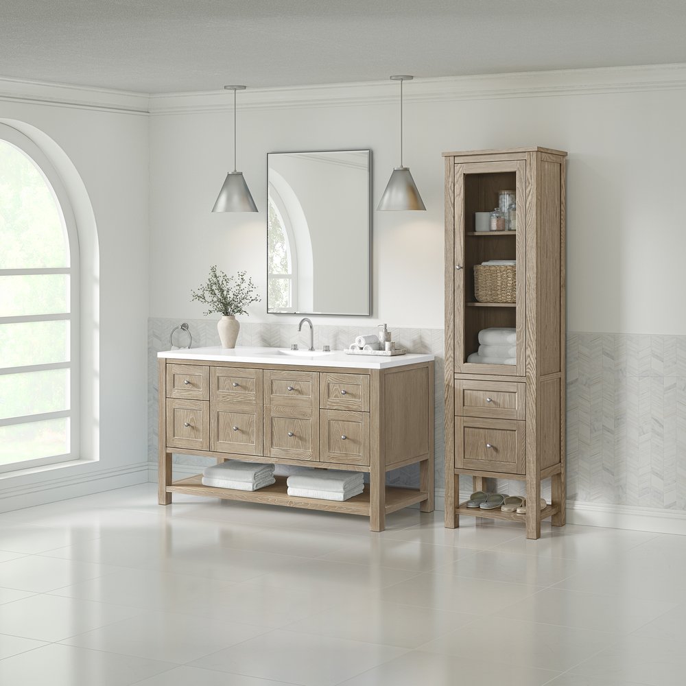 James Martin - Breckenridge Linen Cabinet, Whitewashed Oak - 330-LC-WWO view 8