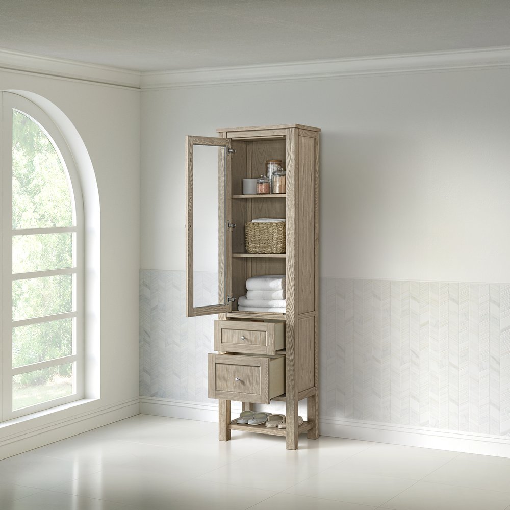 James Martin - Breckenridge Linen Cabinet, Whitewashed Oak - 330-LC-WWO view 9