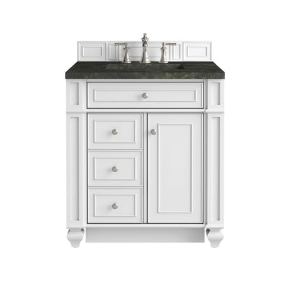 James Martin - Bristol 30" Single Vanity, Bright White, w/ 3 CM Phantome Eclos Top - 157-V30-BW-3PHT view 1
