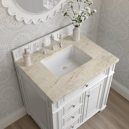 James Martin - Bristol 30" Single Vanity, Bright White, w/ 3 CM Tajnar Eclos Top - 157-V30-BW-3TJR view 5