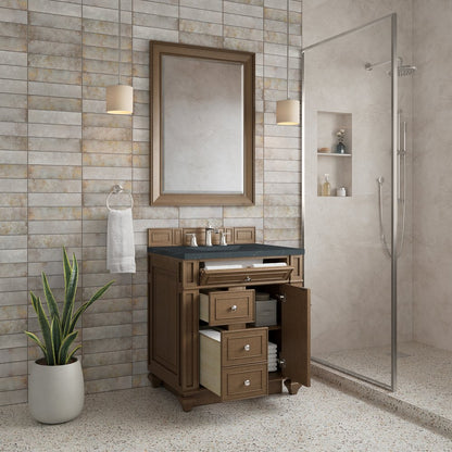James Martin - Bristol 30" Single Vanity, Saddle Brown w/ 3 CM Charcoal Soapstone Silestone Top - 157-V30-SBR-3CSP view 4