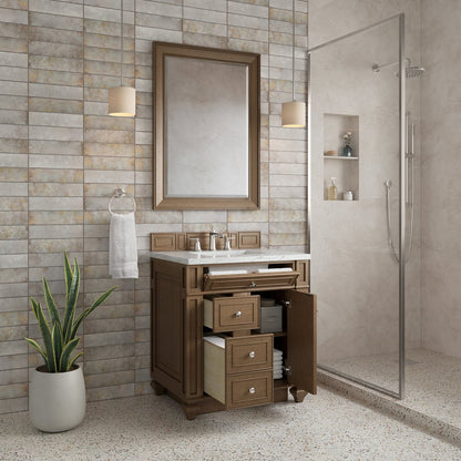 James Martin - Bristol 30" Single Vanity, Saddle Brown w/ 3 CM Ethereal Noctis Silestone Top - 157-V30-SBR-3ENC view 4
