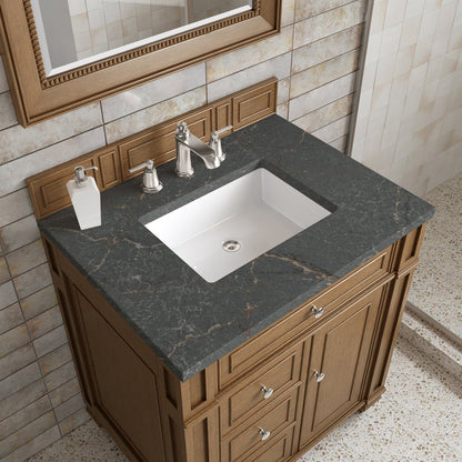 James Martin - Bristol 30" Single Vanity, Saddle Brown w/ 3 CM Parisien Bleu Silestone Top - 157-V30-SBR-3PBL view 5
