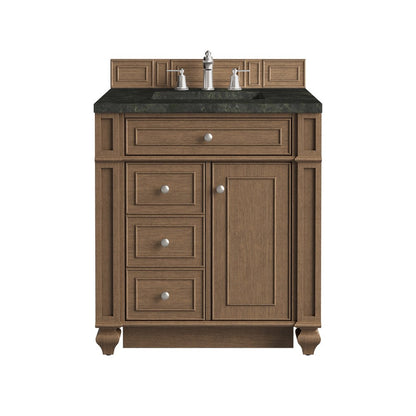 James Martin - Bristol 30" Single Vanity, Saddle Brown, w/ 3 CM Phantome Eclos Top - 157-V30-SBR-3PHT view 1