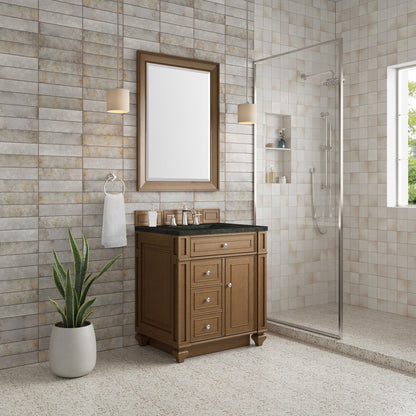 James Martin - Bristol 30" Single Vanity, Saddle Brown, w/ 3 CM Phantome Eclos Top - 157-V30-SBR-3PHT view 3