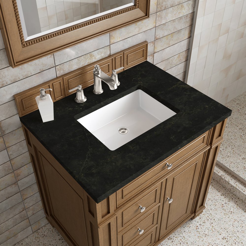 James Martin - Bristol 30" Single Vanity, Saddle Brown, w/ 3 CM Phantome Eclos Top - 157-V30-SBR-3PHT view 5
