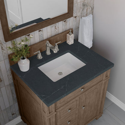 James Martin - Bristol 30" Single Vanity, Whitewashed Walnut w/ 3 CM Charcoal Soapstone Silestone Top - 157-V30-WW-3CSP view 5
