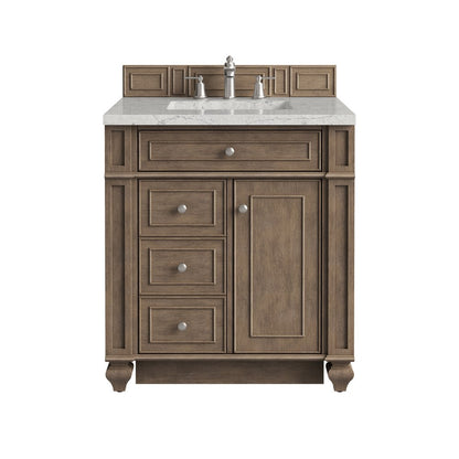 James Martin - Bristol 30" Single Vanity, Whitewashed Walnut w/ 3 CM Eternal Jasmine Pearl Silestone Top - 157-V30-WW-3EJP view 1