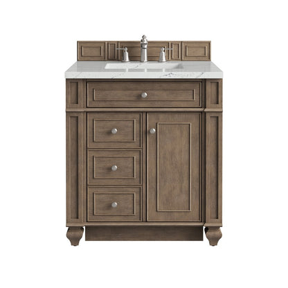 James Martin - Bristol 30" Single Vanity, Whitewashed Walnut w/ 3 CM Ethereal Noctis Silestone Top - 157-V30-WW-3ENC view 1