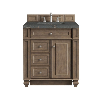 James Martin - Bristol 30" Single Vanity, Whitewashed Walnut w/ 3 CM Parisien Bleu Silestone Top - 157-V30-WW-3PBL view 1