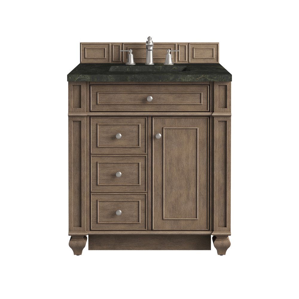 James Martin - Bristol 30" Single Vanity, Whitewashed Walnut, w/ 3 CM Phantome Eclos Top - 157-V30-WW-3PHT view 1