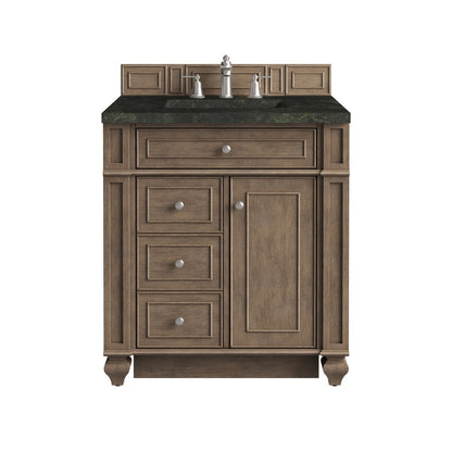 James Martin - Bristol 30" Single Vanity, Whitewashed Walnut, w/ 3 CM Phantome Eclos Top - 157-V30-WW-3PHT view 1