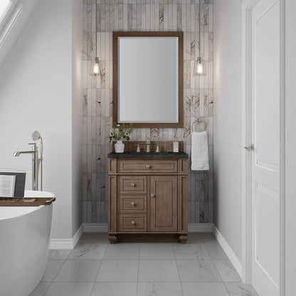 James Martin - Bristol 30" Single Vanity, Whitewashed Walnut, w/ 3 CM Phantome Eclos Top - 157-V30-WW-3PHT view 2