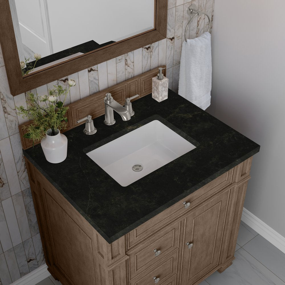 James Martin - Bristol 30" Single Vanity, Whitewashed Walnut, w/ 3 CM Phantome Eclos Top - 157-V30-WW-3PHT view 5