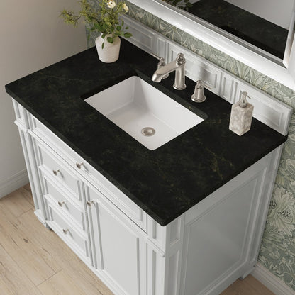 James Martin - Bristol 36" Single Vanity, Bright White, w/ 3 CM Phantome Eclos Top - 157-V36-BW-3PHT view 5