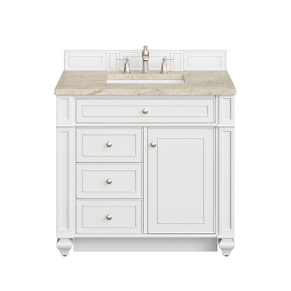 James Martin - Bristol 36" Single Vanity, Bright White, w/ 3 CM Tajnar Eclos Top - 157-V36-BW-3TJR view 1