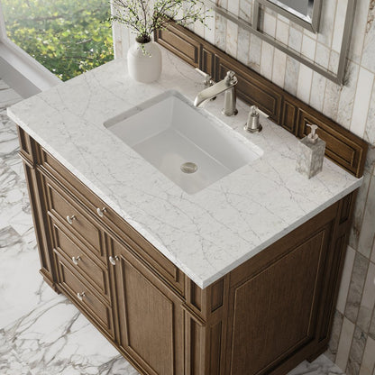 James Martin - Bristol 36" Single Vanity, Saddle Brown w/ 3 CM Eternal Jasmine Pearl Silestone Top - 157-V36-SBR-3EJP view 5