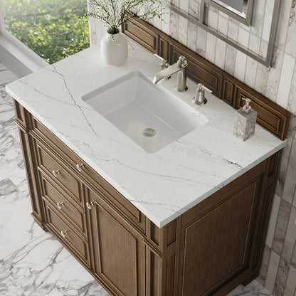 James Martin - Bristol 36" Single Vanity, Saddle Brown w/ 3 CM Ethereal Noctis Silestone Top - 157-V36-SBR-3ENC view 5