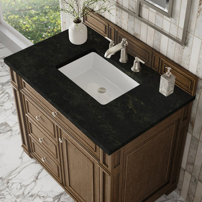 James Martin - Bristol 36" Single Vanity, Saddle Brown, w/ 3 CM Phantome Eclos Top - 157-V36-SBR-3PHT view 5