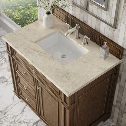 James Martin - Bristol 36" Single Vanity, Saddle Brown, w/ 3 CM Tajnar Eclos Top - 157-V36-SBR-3TJR view 5