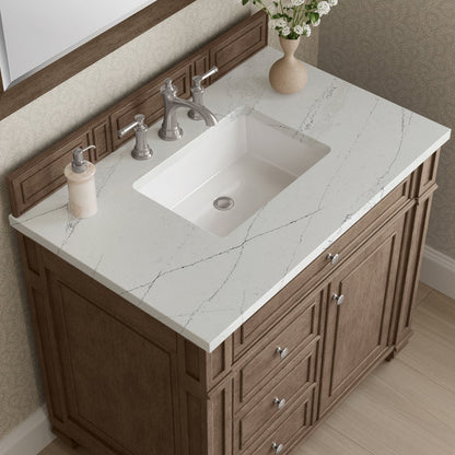 James Martin - Bristol 36" Single Vanity, Whitewashed Walnut w/ 3 CM Ethereal Noctis Silestone Top - 157-V36-WW-3ENC view 5