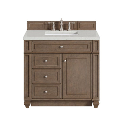 James Martin - Bristol 36" Single Vanity, Whitewashed Walnut w/ 3 CM Lime Delight Silestone Top - 157-V36-WW-3LDL view 1