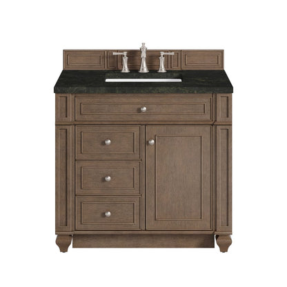 James Martin - Bristol 36" Single Vanity, Whitewashed Walnut, w/ 3 CM Phantome Eclos Top - 157-V36-WW-3PHT view 1