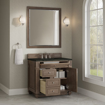 James Martin - Bristol 36" Single Vanity, Whitewashed Walnut, w/ 3 CM Phantome Eclos Top - 157-V36-WW-3PHT view 4
