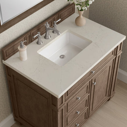 James Martin - Bristol 36" Single Vanity, Whitewashed Walnut, w/ 3 CM Siberian Silestone Top - 157-V36-WW-3SFR view 5