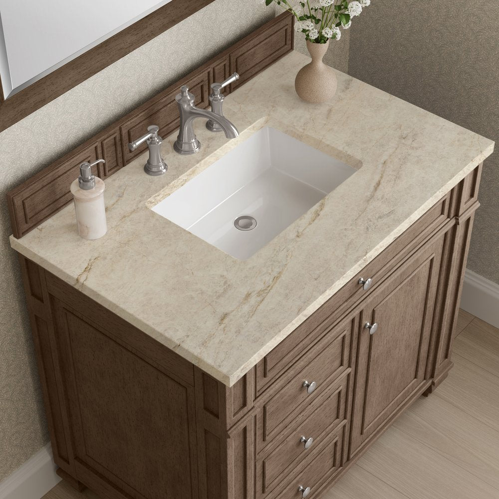 James Martin - Bristol 36" Single Vanity, Whitewashed Walnut, w/ 3 CM Tajnar Eclos Top - 157-V36-WW-3TJR view 5