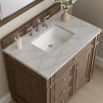 James Martin - Bristol 36" Single Vanity, Whitewashed Walnut w/ 3 CM Victorian Silver Silestone Top - 157-V36-WW-3VSL view 5