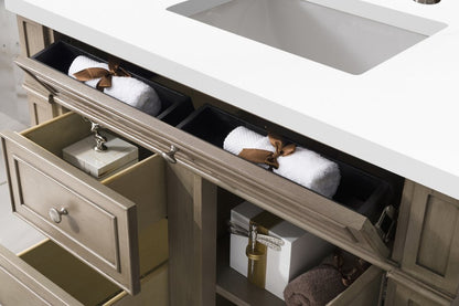James Martin - Bristol 36" Single Vanity, Whitewashed Walnut w/ 3 CM White Zeus Silestone Top - 157-V36-WW-3WZ view 3