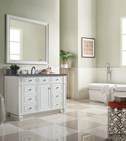 James Martin - Bristol 48" Single Vanity, Bright White w/ 3 CM Parisien Bleu Silestone Top w/ FreePower Wireless Charger - 157-V48-BW-FPBL view 4