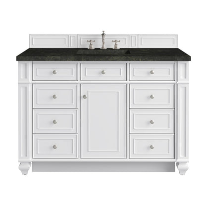 James Martin - Bristol 48" Single Vanity, Bright White, w/ 3 CM Phantome Eclos Top - 157-V48-BW-3PHT view 1