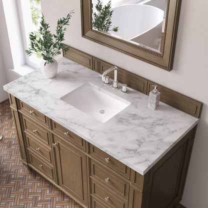 James Martin - Bristol 48" Single Vanity, Saddle Brown w/ 3 CM Carrara Marble Top - 157-V48-SBR-3CAR view 5