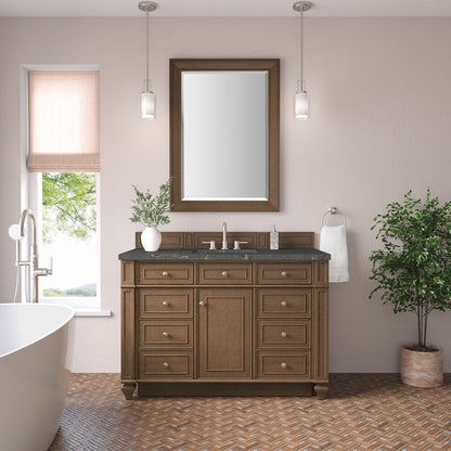James Martin - Bristol 48" Single Vanity, Saddle Brown w/ 3 CM Parisien Bleu Silestone Top - 157-V48-SBR-3PBL view 2