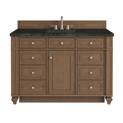 James Martin - Bristol 48" Single Vanity, Saddle Brown, w/ 3 CM Phantome Eclos Top - 157-V48-SBR-3PHT view 1