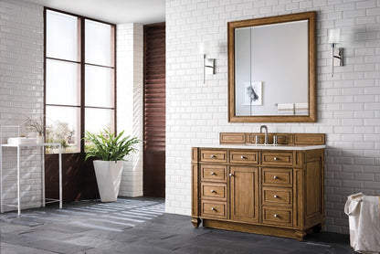 James Martin - Bristol 48" Single Vanity, Saddle Brown w/ 3 CM White Zeus Silestone Top - 157-V48-SBR-3WZ view 3