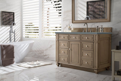 James Martin - Bristol 48" Single Vanity, Whitewashed Walnut w/ 3 CM Cala Blue Silestone Top - 157-V48-WW-3CBL view 3