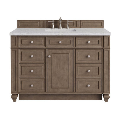 James Martin - Bristol 48" Single Vanity, Whitewashed Walnut w/ 3 CM Eternal Jasmine Pearl Silestone Top - 157-V48-WW-3EJP view 1